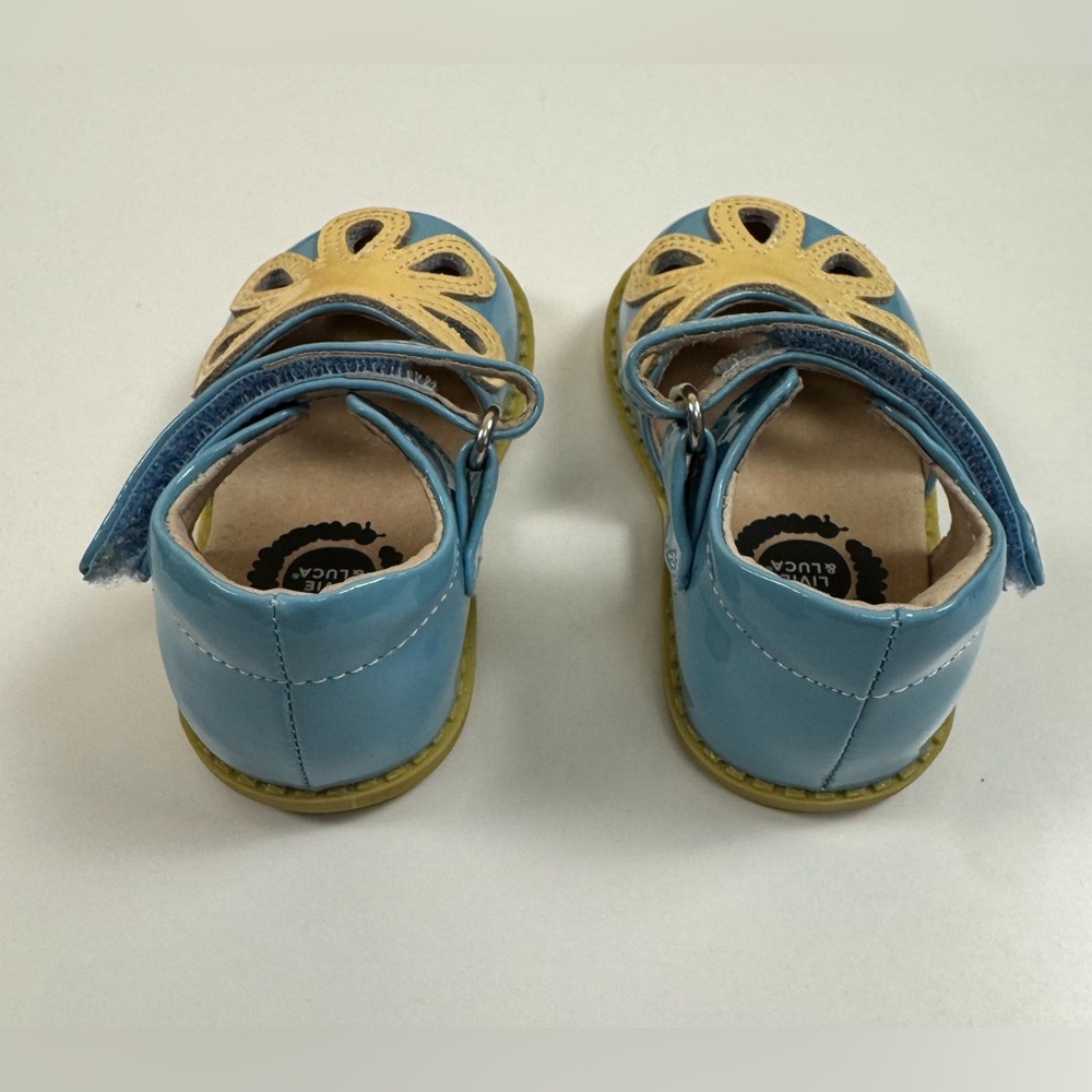 Livie & Luca “Petal” Classic Patent Leather Mary Jane in Daisy Blue - Picture 4 of 6